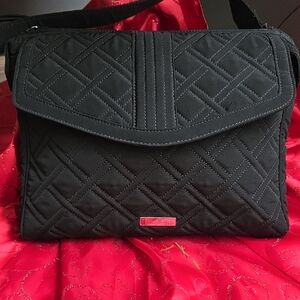 Vera Bradley Black Glenna Quilted Crossbody Purse/Tote/Travel Bag